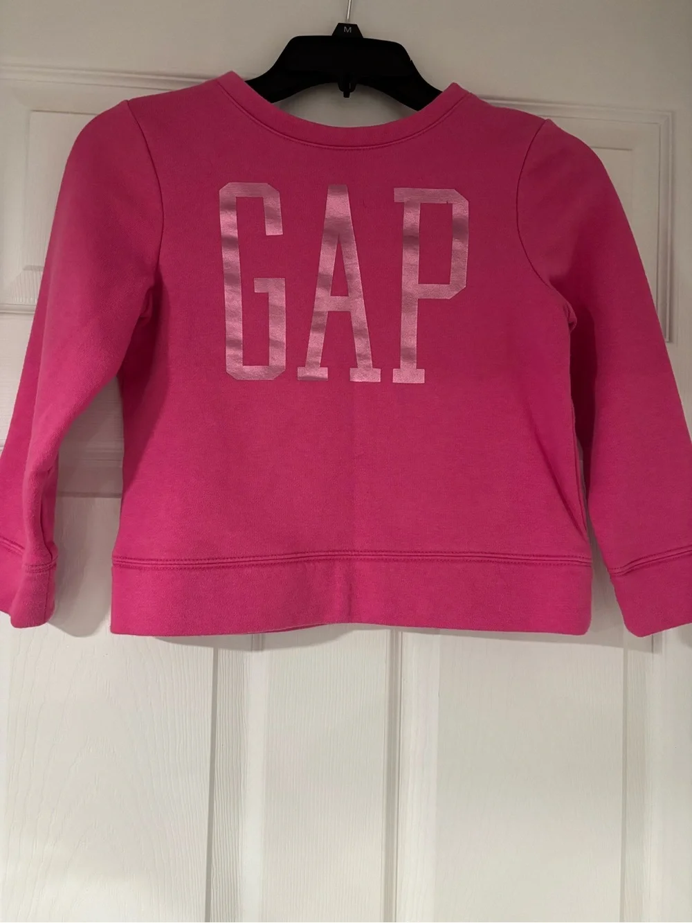 GAP Girls Bright Pink Metallic Logo Sweatshirt